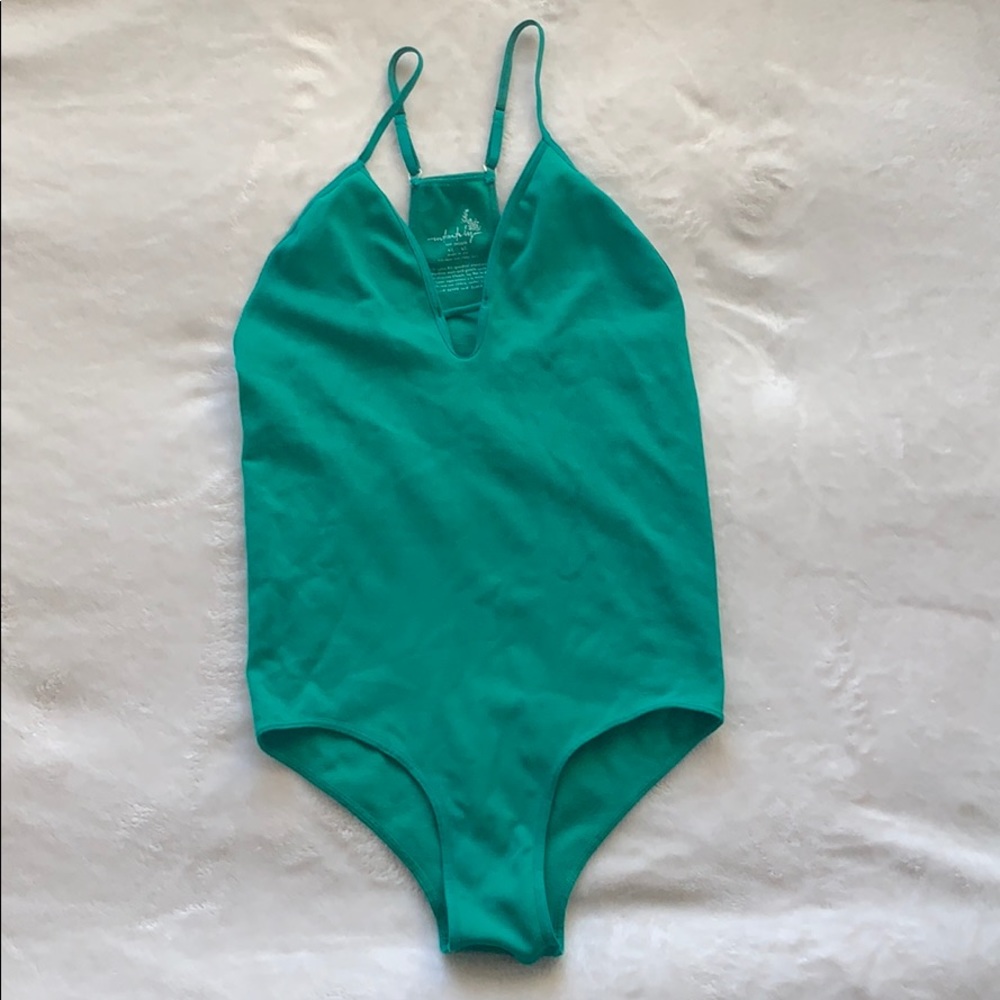 Free people bodysuit in Kelly green